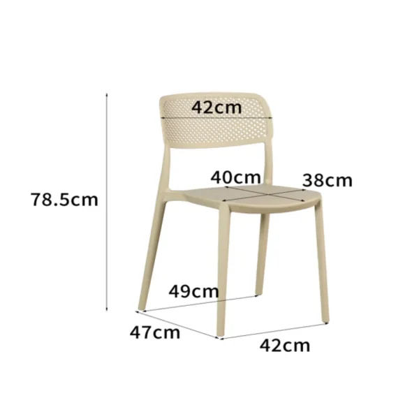 CHAISE EN POLYPROPYLÈNE SABLE ANTI-UV POUR EXTÉRIEUR NÁPOLI