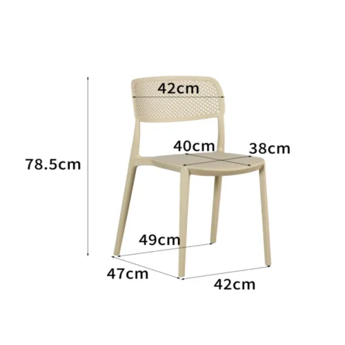 CHAISE EN POLYPROPYLÈNE SABLE ANTI-UV POUR EXTÉRIEUR NÁPOLI