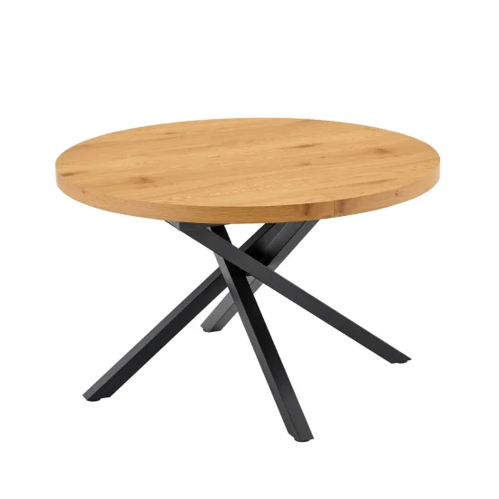 TABLE RONDE EXTENSIBLE EN BOIS AVEC PIEDS NOIRS NORDEN