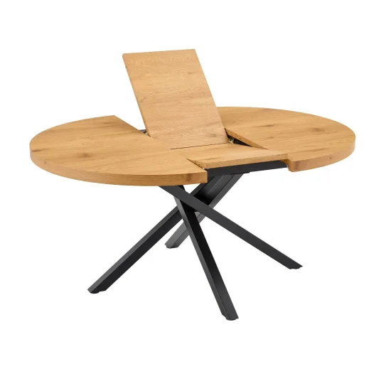 TABLE RONDE EXTENSIBLE EN BOIS AVEC PIEDS NOIRS NORDEN 2
