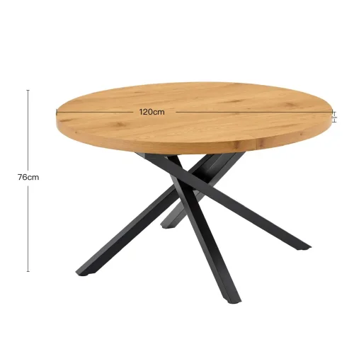 TABLE RONDE EXTENSIBLE EN BOIS AVEC PIEDS NOIRS NORDEN