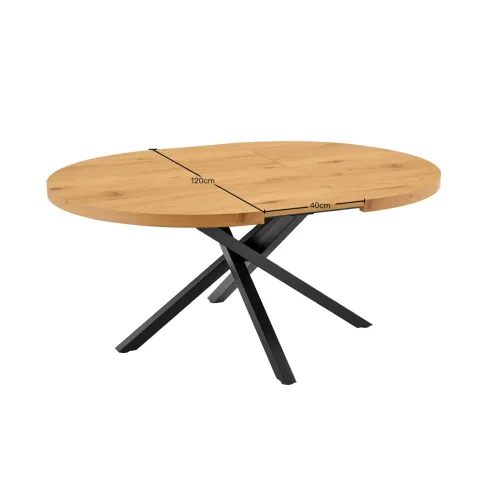 TABLE RONDE EXTENSIBLE EN BOIS AVEC PIEDS BLANCS NORDEN