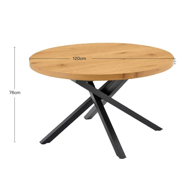 TABLE RONDE EXTENSIBLE EN BOIS AVEC PIEDS BLANCS NORDEN