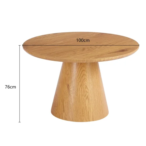 TABLE À MANGER RONDE EN BOIS Ø100 CM KANADE