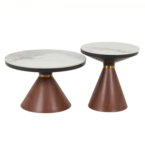 SET 2 TABLES D'APPOINT RONDES KAZE