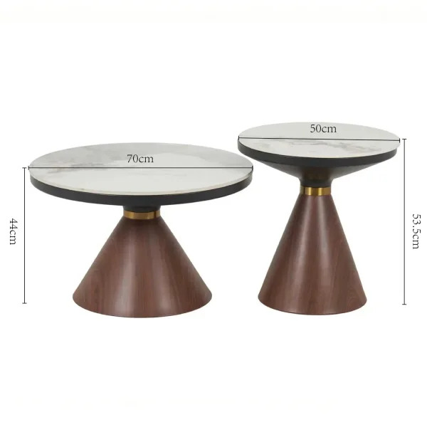 SET 2 TABLES D'APPOINT RONDES KAZE