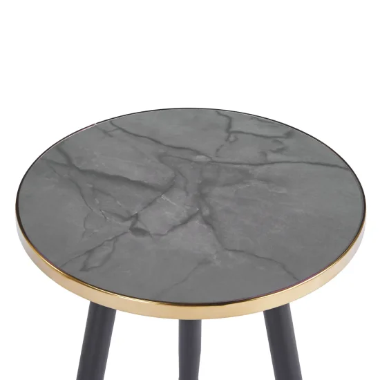 SET 3 TABLES D'APPOINT TOWA NOIR/OR 2
