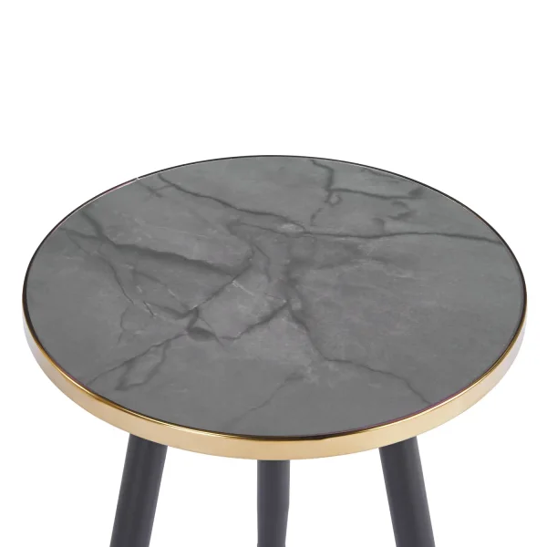 SET 3 TABLES D'APPOINT TOWA NOIR/OR