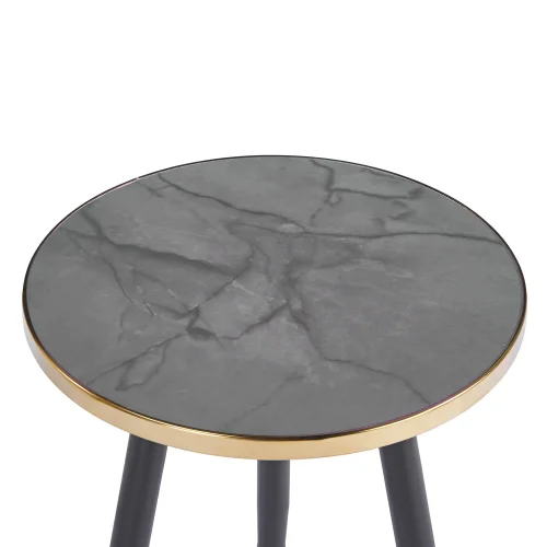 SET 3 TABLES D'APPOINT TOWA NOIR/OR