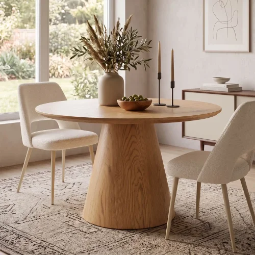 SILLA TAPIZADA ARENA CON 4 PATAS EFECTO MADERA HAYA EBONY