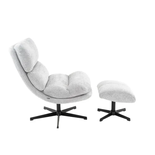 FAUTEUIL AVEC REPOSE-PIEDS GRIS MISAKI