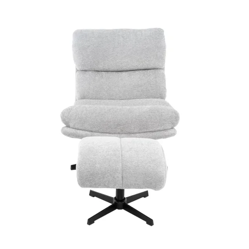 FAUTEUIL AVEC REPOSE-PIEDS GRIS MISAKI