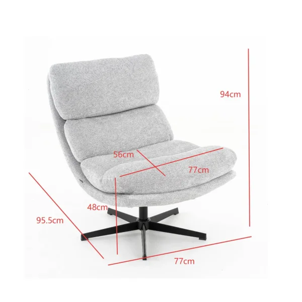 FAUTEUIL AVEC REPOSE-PIEDS GRIS MISAKI