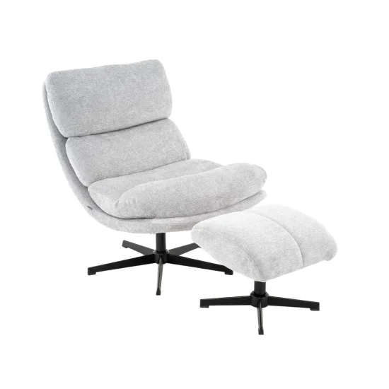 FAUTEUIL AVEC REPOSE-PIEDS GRIS MISAKI