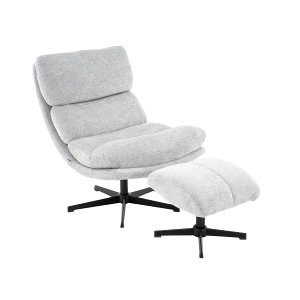 FAUTEUIL AVEC REPOSE-PIEDS GRIS MISAKI