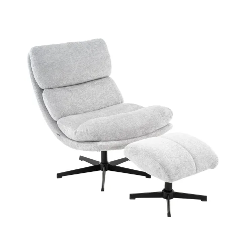 FAUTEUIL AVEC REPOSE-PIEDS GRIS MISAKI