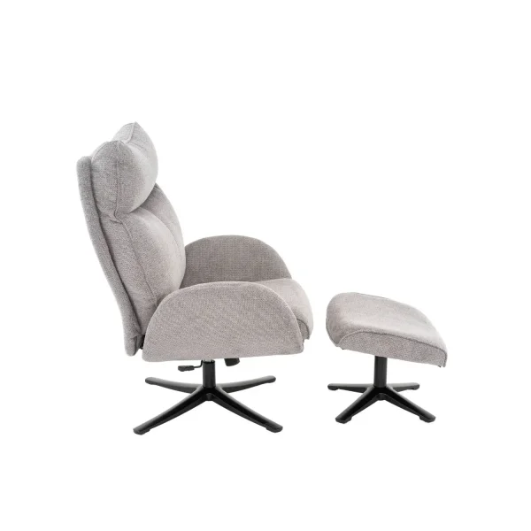 FAUTEUIL AVEC REPOSE-PIEDS GRIS NOZOMI