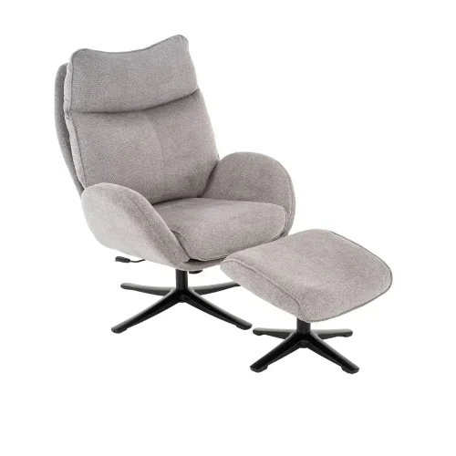 FAUTEUIL AVEC REPOSE-PIEDS GRIS NOZOMI