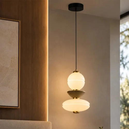 LAMPE DE PLAFOND LED 10W CCT CÉRAMIQUE/VERRE HATHOR