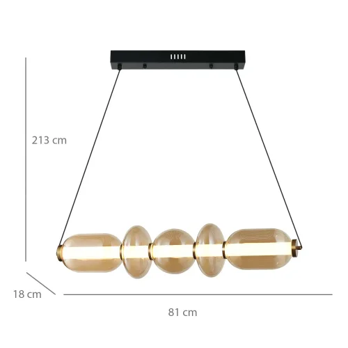 LAMPE DE PLAFOND LED 28W CCT VERRE AMBRÉ SOLENE