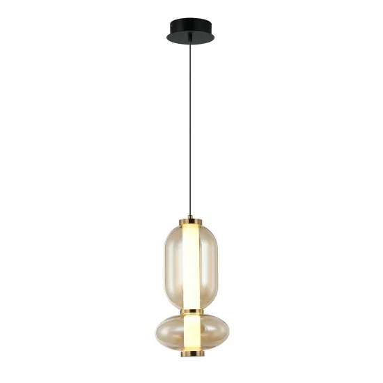 SUSPENSION LED 11W CCT EN VERRE AMBRÉ SOLENE 2