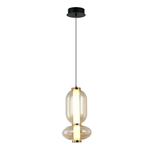 SUSPENSION LED 11W CCT EN VERRE AMBRÉ SOLENE