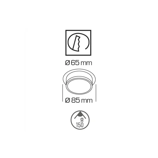 SPOT ENCASTRABLE SALLE DE BAIN LUMIÈRE FRONTALE ET LATÉRALE BLANC GU10 2