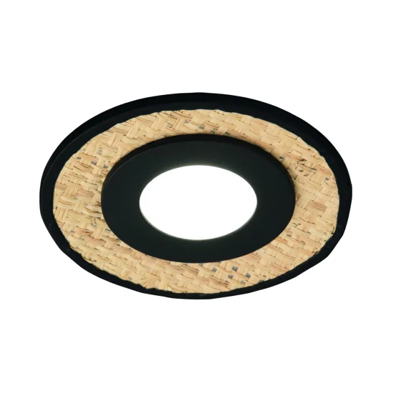 SPOT ENCASTRABLE Ø12CM RAFIA/NOIR GU10