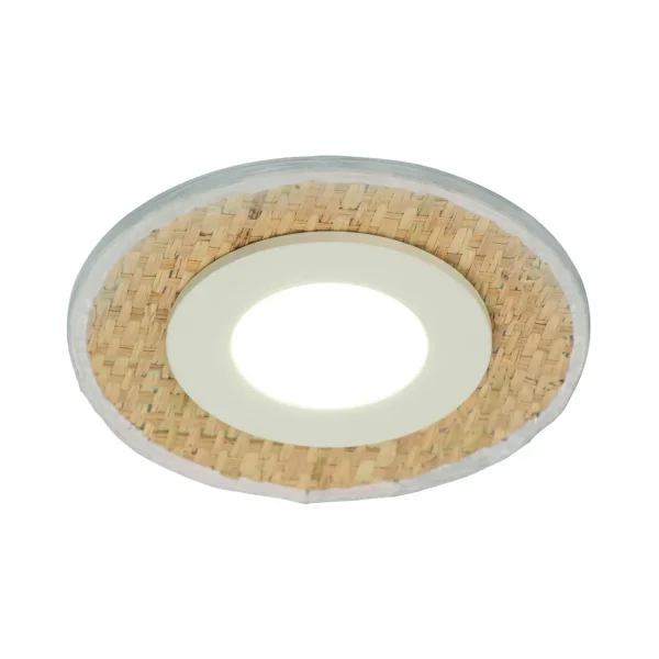 SPOT ENCASTRABLE Ø12CM RAFIA/BLANC GU10