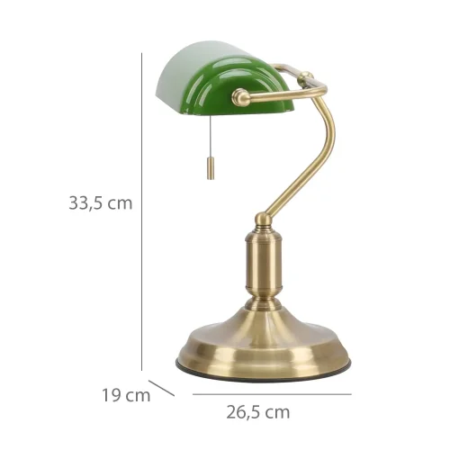 LAMPE DE BANQUIER E27 VERT BRILLANT