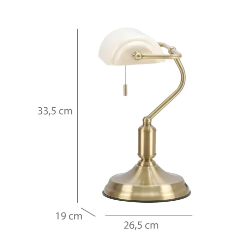 LAMPE DE BANQUIER E27 BEIGE BRILLANT