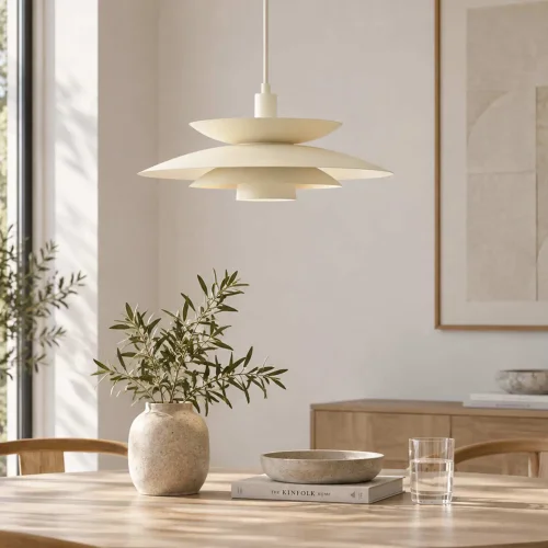 LAMPE DE PLAFOND 1 LUMIÈRE E27 BEIGE Ø48 CM ORNELLA