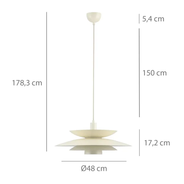 LAMPE DE PLAFOND 1 LUMIÈRE E27 BEIGE Ø48 CM ORNELLA