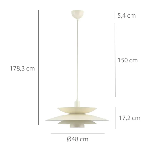 LAMPE DE PLAFOND 1 LUMIÈRE E27 BEIGE Ø48 CM ORNELLA