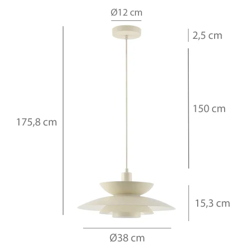 LAMPE DE PLAFOND 1 LUMIÈRE E27 BEIGE Ø38 CM ORNELLA