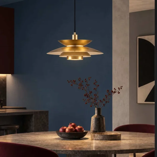 LAMPE DE PLAFOND 1 LUMIÈRE E27 DORÉE Ø38 CM ORNELLA