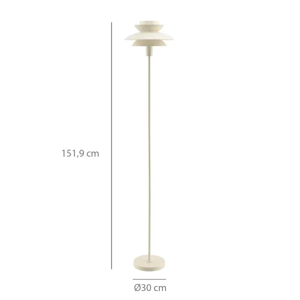 LAMPE SUR PIED 1 LUMIÈRE E27 BEIGE Ø30 CM ORNELLA