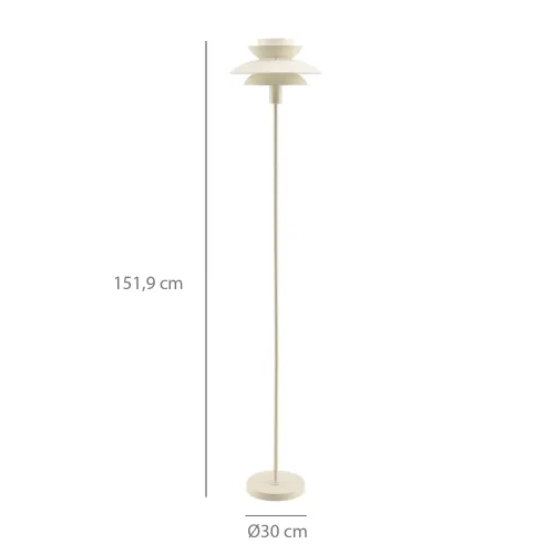 LAMPE SUR PIED 1 LUMIÈRE E27 BEIGE Ø30 CM ORNELLA