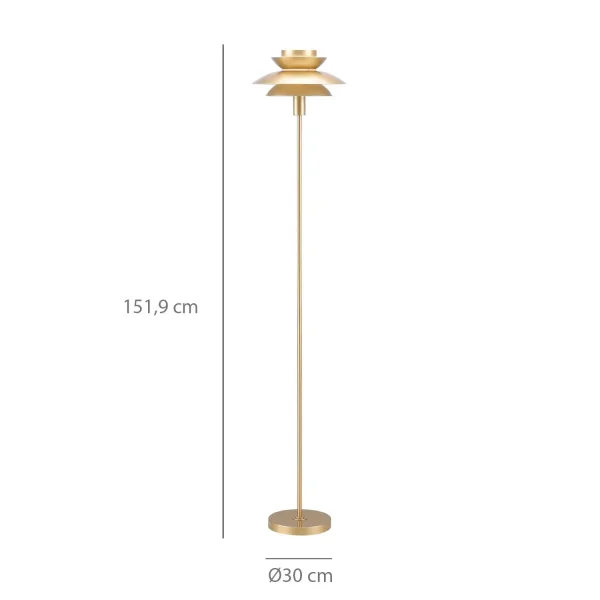LAMPE SUR PIED 1 LUMIÈRE E27 DORÉE Ø30 CM ORNELLA