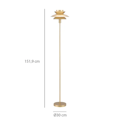 LAMPE SUR PIED 1 LUMIÈRE E27 DORÉE Ø30 CM ORNELLA