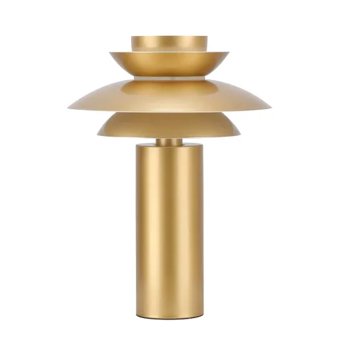 LAMPE DE TABLE 1 LUMIÈRE E27 DORÉE Ø30 CM ORNELLA