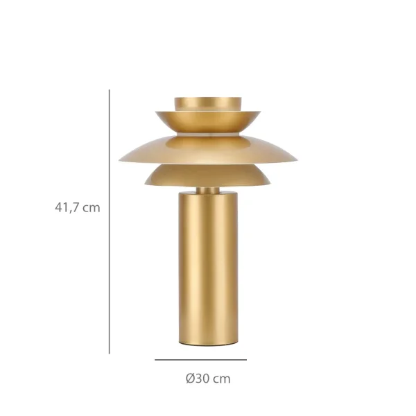 LAMPE DE TABLE 1 LUMIÈRE E27 DORÉE Ø30 CM ORNELLA