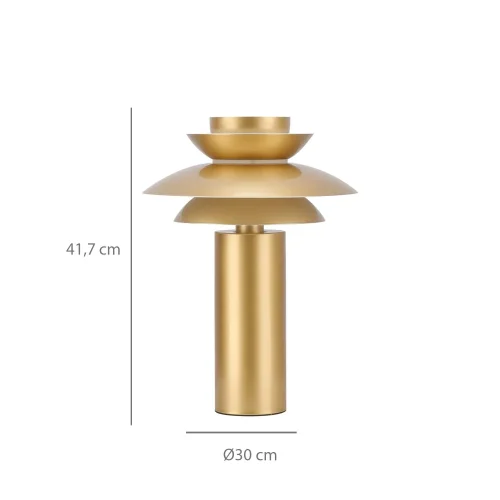 LAMPE DE TABLE 1 LUMIÈRE E27 DORÉE Ø30 CM ORNELLA