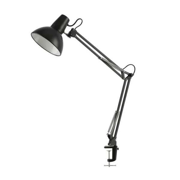 LAMPE MULTIFONCTION DE TABLE, MURALE ET À PINCE EN ACIER NOIR