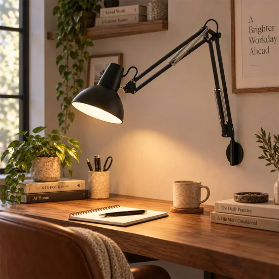 LAMPE MULTIFONCTION DE TABLE, MURALE ET À PINCE EN ACIER NOIR 2