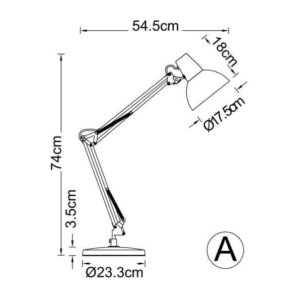 LAMPE MULTIFONCTION DE TABLE, MURALE ET À PINCE EN ACIER BLANC