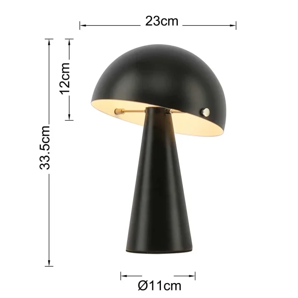 LAMPE DE TABLE EN ACIER NOIR PEINT E27 CHANTERELLE