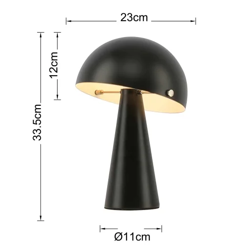 LAMPE DE TABLE EN ACIER NOIR PEINT E27 CHANTERELLE