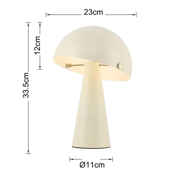 LAMPE DE TABLE EN ACIER PEINT BEIGE E27 CHANTERELLE