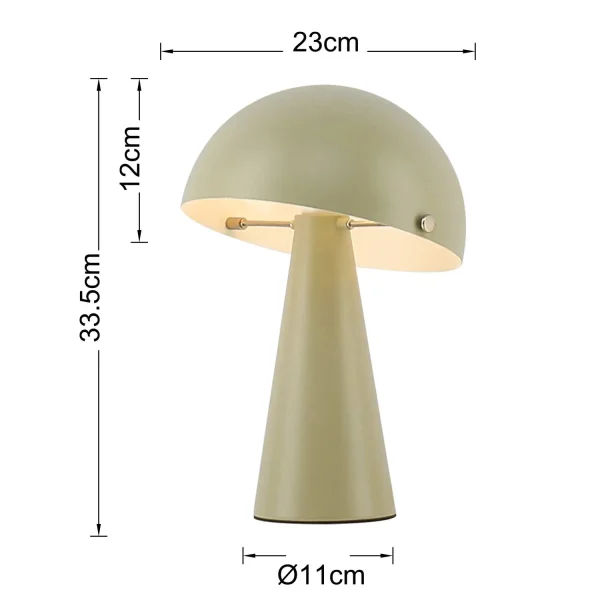 LÁMPARA DE MESA ACERO PINTADO VERDE MATE E27 CHANTERELLE
